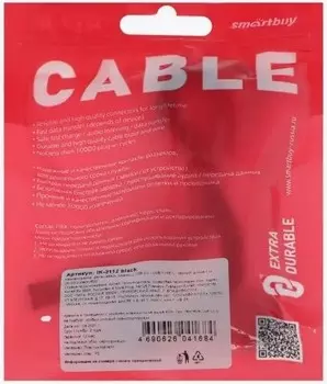 Кабель SmartBuy iK-3112-S26b для зарядки и передачи данных S26 Type C черный.,3 А,QC,нейл.,1м, (50/500)