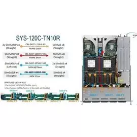 Кабель Supermicro CBL-SAST-1285LP-100 SlimlineLP x4 (STR) to Slimline x4 (STR), 57см