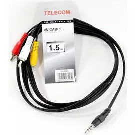 Кабель Telecom TAV4545-1.5M 3.5 Jack (M) - 3 RCA (M), 1.5m