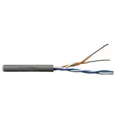 Кабель витая пара U/UTP 5e кат. 2 пары TWT TWT-5EUTP2/500-GY 24AWG(0.51 мм), медь, одножильный (solid), внутренний, PVC, серый, уп/500м