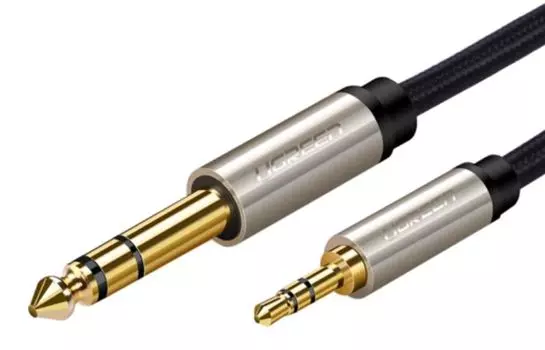 Кабель UGREEN AV127 10629_ 3.5mm to 6.35mm TRS Stereo Audio Cable. длина: 3 м. цвет: серый