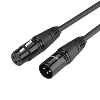 Кабель UGREEN AV130 Cannon Male to Female Microphone Extension Audio Cable. Длина: 5 м. Цвет: черный