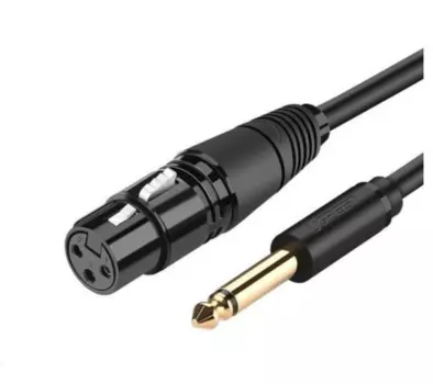 Кабель UGREEN AV131 20719_ 6.35 Male To XLR Female, 2м, черный