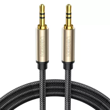 Кабель UGREEN AV150 50356_ 3.5mm Male to Male Alu Case Braid Audio Cable. Длина: 1,5м. Цвет: серебри