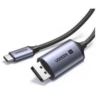 Кабель UGREEN CM556 25839_ USB-C to DisplayPort Cable (8K), 3м, серебристый