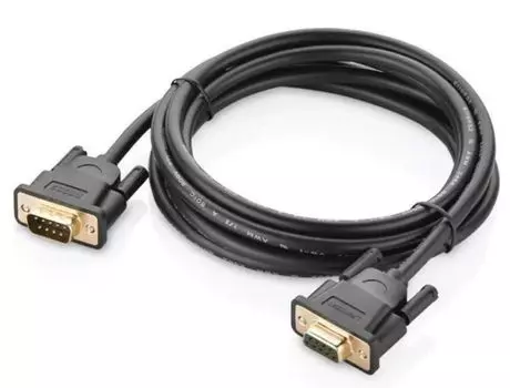 Кабель UGREEN DB101 DB9 RS-232 Male To Female Adapter Cable, длина: 3м, цвет: черный