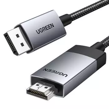 Кабель UGREEN DP119 15773_ DP to HDMI 4K, 1м, черно-серебристый