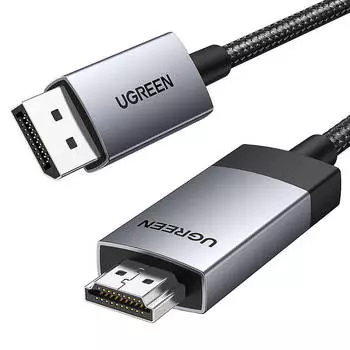 Кабель UGREEN DP119 15774_ DP to HDMI 4K, 2м, черно-серебристый