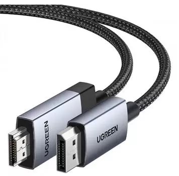 Кабель UGREEN DP119 25491_ DP to HDMI 4K Cable. длина: 3м. цвет: черно-серебристый