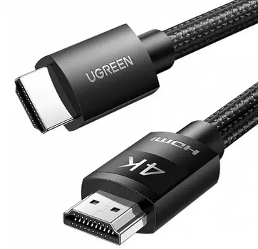 Кабель UGREEN HD119 40102_ 4K HDMI Male / HDMI Male Braided, 3м, черный