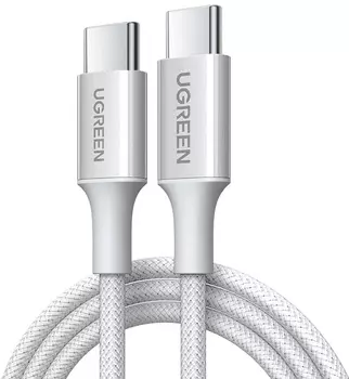 Кабель UGREEN L501 65248_ 60W USB-C to USB-C PD Fast Charging Braided Cable 3A Max. Длина: 2м. цвет: титан