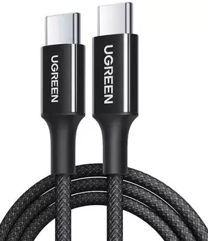 Кабель UGREEN L502 65250_ USB-C to USB-C PD Fast Charging Braided Cable 5A Max. Длина: 2м. цвет: черный