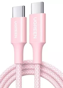 Кабель UGREEN L502 65252_ USB-C to USB-C PD Fast Charging Braided Cable 5A Max. Длина: 2м. цвет: розовый