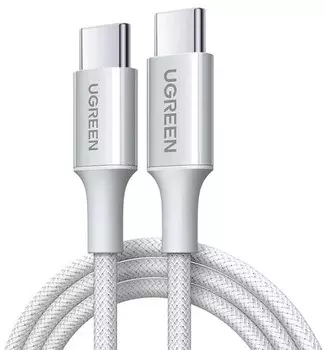 Кабель UGREEN L502 65255_ USB-C to USB-C PD Fast Charging Braided Cable 5A Max. Длина: 1м. цвет: титан