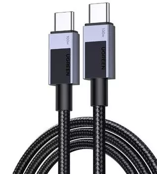 Кабель UGREEN L512 35985_ USB-C 2.0 to USB-C 2.0 PD Fast Charging 5A Cable. Длина: 0,5м. Цвет: черный/серый