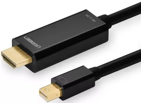 Кабель UGREEN MD101 10455_ MiniDP Male / HDMI 4K, 3 м. черный