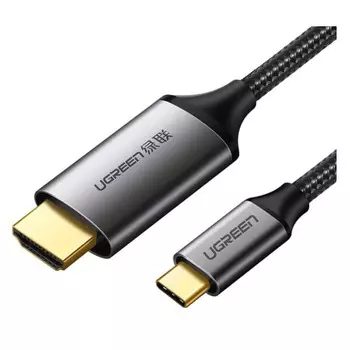 Кабель UGREEN MM142 25155 USB-C to HDMI Male to Male Aluminum Shell. Длина: 1м. Цвет: серый