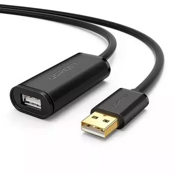 Кабель UGREEN US121 10319_ USB 2.0 Active Extension Cable with Chipset. Длина 5 м. черный