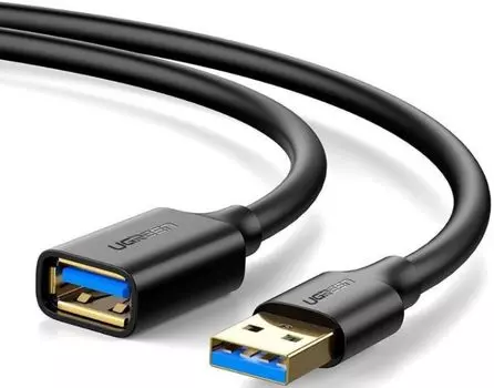 Кабель UGREEN US129 30125_ USB 3.0 Extension Male, 0.5м, черный