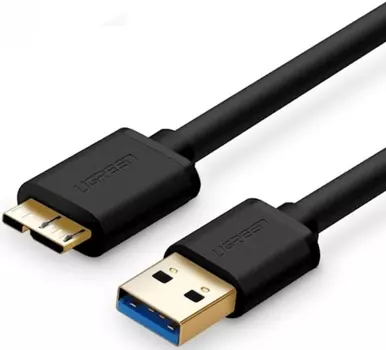 Кабель UGREEN US130 10840_ USB 3.0 A Male to Micro USB 3.0 Male Cable. Длина: 0,5 м. черный