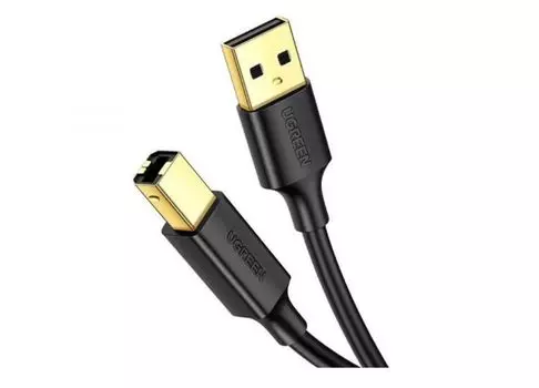 Кабель UGREEN US135 10350_ для принтера USB 2.0 A(m) to USB-B(m), 1.5 м, черный