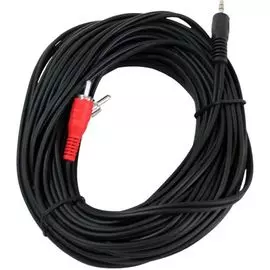 Кабель VCOM VAV7183-10M соединительный 3.5 Jack (M)=>2xRCA (M), стерео, 10м
