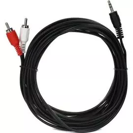 Кабель VCOM VAV7183-5M соединительный 3.5 Jack (M)=>2xRCA (M), стерео, 5м