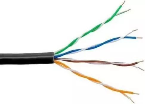 Кабель витая пара BION BCL-U5451-301 4x2x0,51мм AWG24, CCA, одножильный, PE, для внешней прокладки, 305м, черный