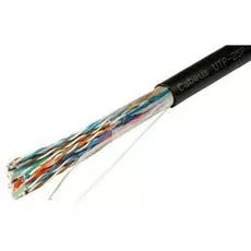 Кабель витая пара U/UTP 5 кат. 25 пар Cabeus UTP-25P-Cat.5-OUT 24AWG(0.50 мм), медь, одножильный (solid), внешний, PE, чёрный, цена за метр