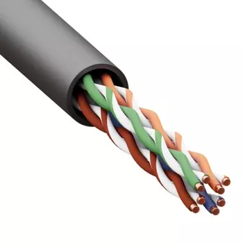 Кабель витая пара EKF TRP-5EUTP-04PE-BK-OUT3 TERACOM PRO Cat.5E U/UTP 4 п. solid внеш. 24AWG LDPE черн. (305м)