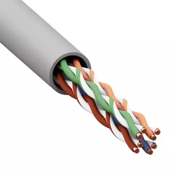 Кабель витая пара EKF TRP-5EUTP-04PVC-GY-IN3 TERACOM PRO Cat.5E U/UTP 4 п. solid 24AWG PVC сер. (305м)