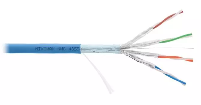 Кабель витая пара F/FTP 6a кат. 4 пары NIKOMAX NMC 4355C-IB 23AWG(0.56 мм), медь, одножильный (solid), внутренний, полимерный материал, нг(A)-HF, голу