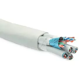 Кабель витая пара F/UTP 5 кат. 24 пары Hyperline FTP24W-C5-SOLID-IN-LSZH 24AWG(0.51 мм), медь, одножильный (solid), внутренний, LSZH, нг(C)-HF, серый,