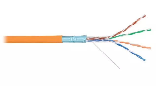Кабель витая пара F/UTP 5e кат. 4 пары NIKOMAX NMC 9200C-OR 24AWG(0.52 мм), медь, одножильный (solid), внутренний, полимерный материал, нг(A)-HF, оран