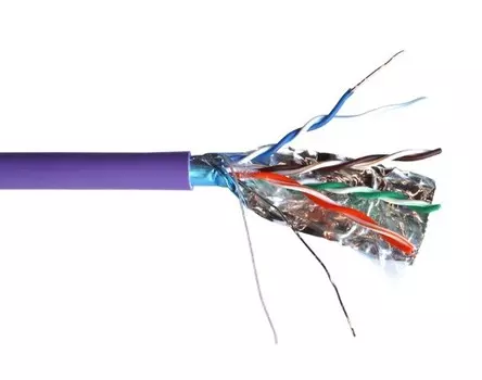 Кабель витая пара F/UTP 5e кат. 4 пары TWT TWT-5EFTP-NGLS нг(А)-LS, IEC 60332-3, фиолетовый, 305м в кат.