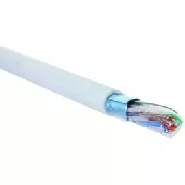 Кабель витая пара F/UTP 5e кат. 4 пары Eurolan 19C-F5-12WT-B305 24AWG(0.51 мм), медь, одножильный (solid), внутренний, LSZH, нг(A)-HFLTx, белый, уп/30