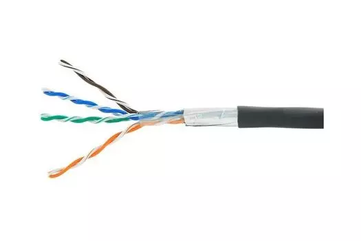 Кабель витая пара F/UTP 5e кат. 4 пары Cablexpert FPC-5051E-4-CU-OUT/100 outdoor 4x2x0.51, медный, однож., уп/100м, box, черный