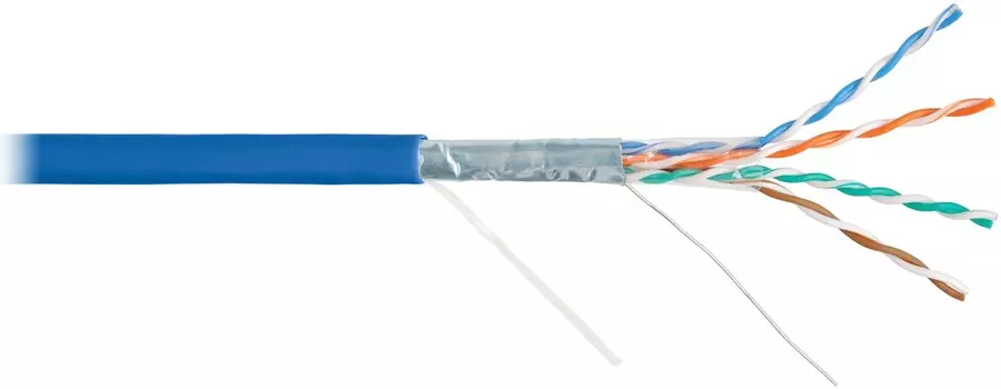 Кабель витая пара F/UTP 5e кат. 4 пары NIKOMAX NMC 9200C-BL 24AWG(0.52 мм), медь, одножильный (solid), внутренний, полимерный материал, нг(A)-HF, сини
