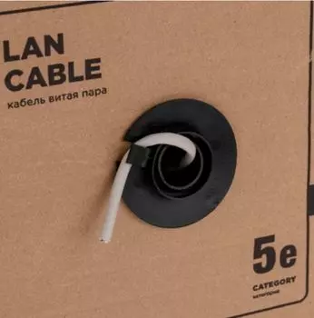 Кабель витая пара F/UTP 5e кат. 4 пары Rexant 01-0146-R PE, 4PR, 24AWG, OUTDOOR, SOLID, черный, 305м, РФ REXANT