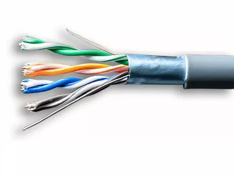 Кабель витая пара F/UTP 5e кат. 4 пары SUPRLAN 01-1001 24AWG(0.50 мм), омедненный алюминий (CCA), одножильный (solid), внутренний, PVC, серый, уп/305м