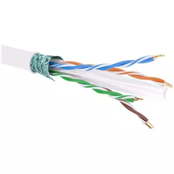 Кабель витая пара F/UTP 6 кат. 4 пары DKC RN6FUK03WH 23AWG(0.58 мм), медь, одножильный (solid), внутренний, полиолефин, нг(A)-LSLTx, белый, 'RAM telec