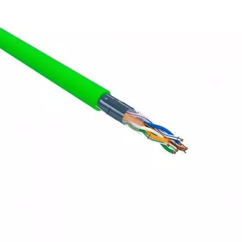 Кабель витая пара F/UTP 6 кат. 4 пары Rexant 01-0171 нг(А)-LSLTx, 4х2х0,575мм, 23AWG, INDOOR, SOLID, зеленый, 305м
