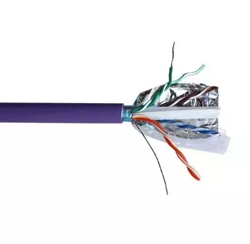 Кабель витая пара F/UTP 6 кат. 4 пары TWT TWT-6FTP-NGLS нг(А)-LS, IEC 60332-3, фиолетовый, 305м в кат.