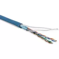 Кабель витая пара F/UTP 5e кат. 4 пары Hyperline FUTP4-C5E-P26-IN-LSZH-BL-100 26AWG(7x0.16 мм), медь, многожильный (stranded), внутренний, LSZH, нг(C)