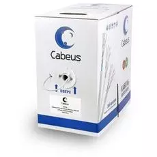 Кабель витая пара F/UTP 5e кат. 4 пары Cabeus FTP-4P-Cat.5e-PATCH-LSZH-GY 26AWG(7x0.16 мм), медь, многожильный (stranded), внутренний, LSZH, нг(A)-HF,
