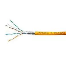 Кабель витая пара F/UTP 5e кат. 4 пары SkyNet CSP-FTP-LSZH-4-CU/100 24AWG(0.51 мм), медь, одножильный (solid), внутренний, LSZH, нг(A)-HF, оранжевый,