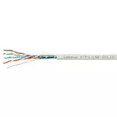 Кабель витая пара F/UTP 5e кат. 4 пары Cabeus FTP-4P-Cat.5e-SOLID-GY 24AWG(0.51 мм), медь, одножильный (solid), внутренний, PVC, нг(A)-LS, серый, уп/3
