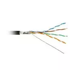 Кабель витая пара F/UTP 5e кат. 4 пары Cabeus FTP-4P-Cat.5e-SOLID-OUT-LSZH-UV 24AWG(0.50 мм), медь, одножильный (solid), внешний, LSZH, нг(A)-HFLTx, ч