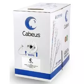 Кабель витая пара F/UTP 5e кат. 4 пары Cabeus FTP-4P-Cat.5e-SOLID-LSZH-GY 24AWG(0.50 мм), медь, одножильный (solid), внутренний, LSZH, нг(A)-HF, серый