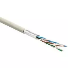 Кабель витая пара F/UTP 6 кат. 4 пары Hyperline UFTP4-C6-P26-IN-LSZH-GY-100 26AWG(7x0.16 мм), медь, многожильный (stranded), внутренний, LSZH, нг(A)-H